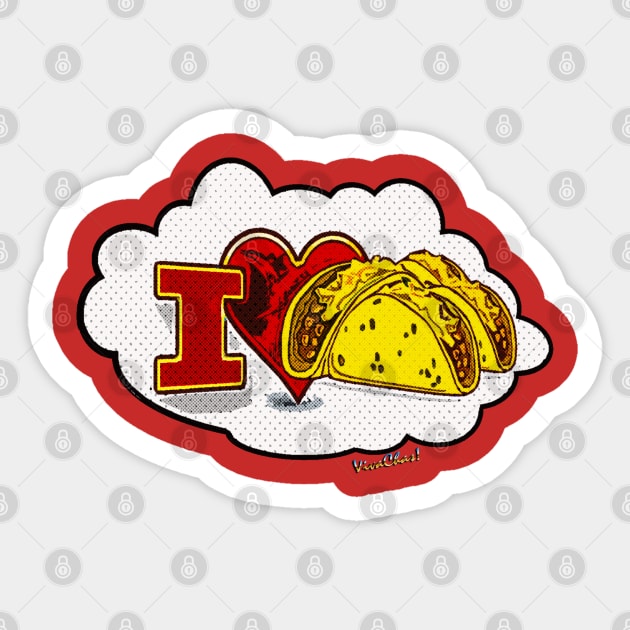 I Love Tacos Sticker by vivachas